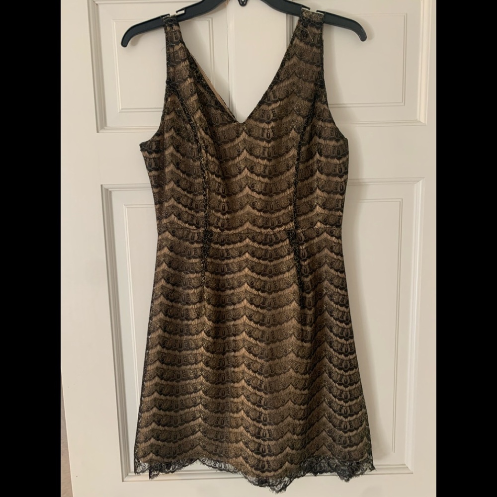 C. Luce black eyelet lace a-line dress